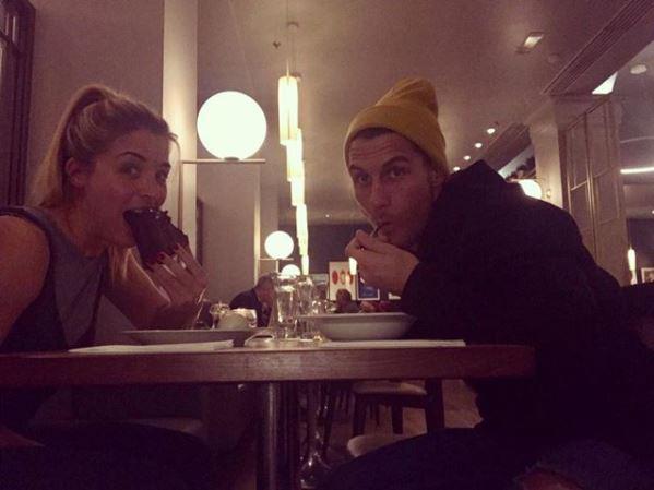 Gemma Atkinson shared this snap to Instagram of her having dinner with Gorka Marquez