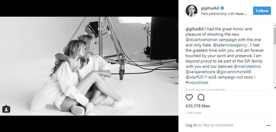  Gigi shared the behind-the-scenes photos to her Instagram account...