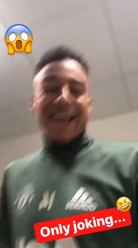  Jesse Lingard then bursts into laughter saying he was 'only joking' about seeing Alexis Sanchez