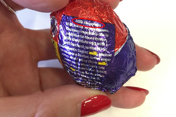  Apparently the ingredients list has a tell-tale clue - unlike the 'milk' chocolate eggs, the limited edition ones say 'white'