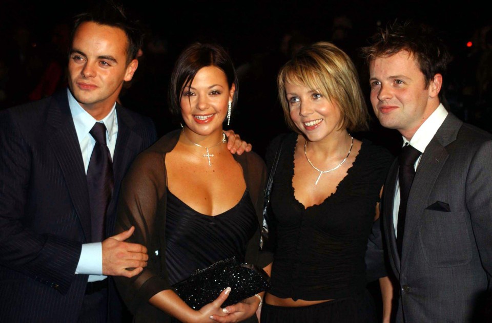 Ant and Dec with then-girlfriends Lisa Artmstrong and Clare Buckfield at the National Television Awards in 2002