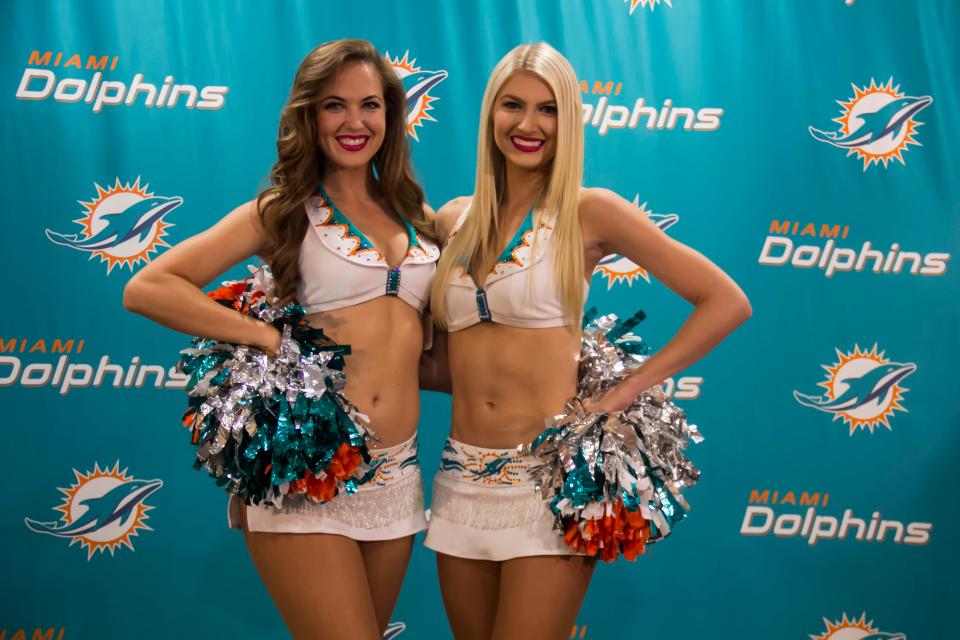  Any single footballer may be interested in dating a Miami Dolphin cheerleader