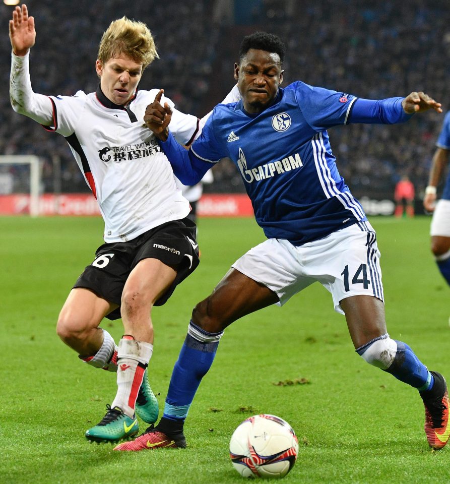  Rahman in action for Schalke against Nice in last season's Europa League