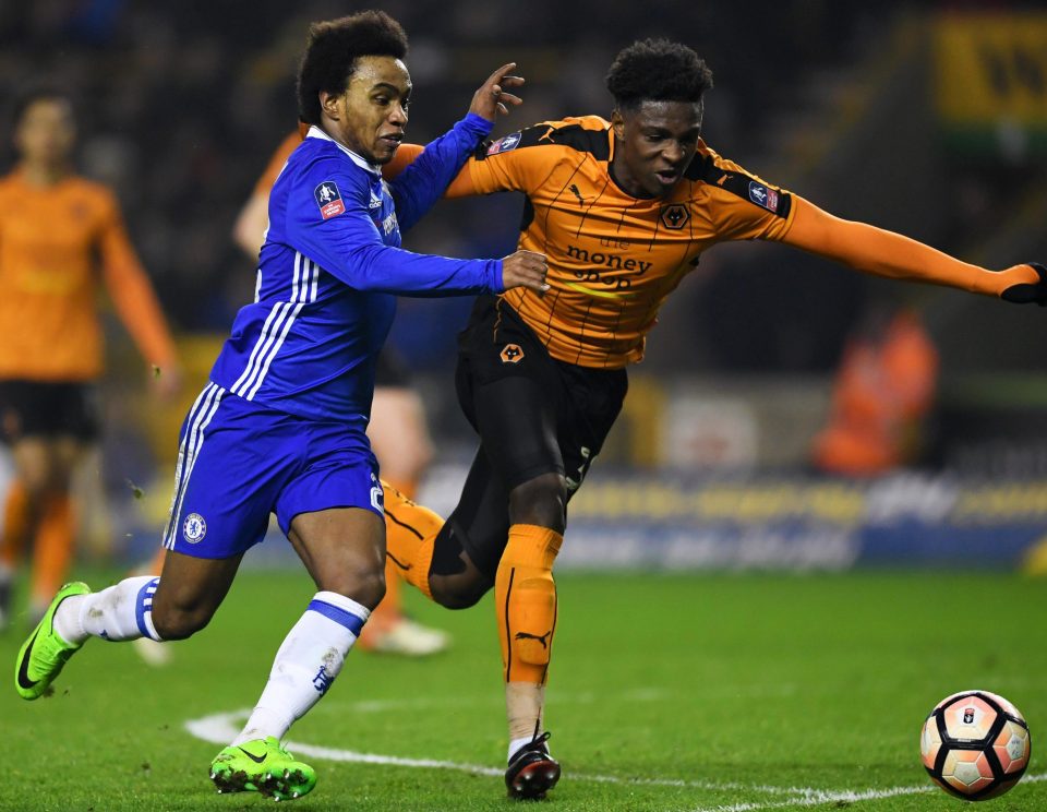  Hause tangles with Willian in last season's fifth round FA Cup tie