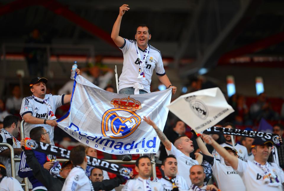  Madrid fans at the Bernabeu