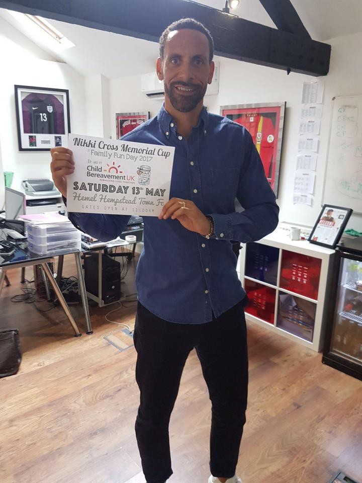  Footballer Rio Ferdinand also got behind the charity fundraiser