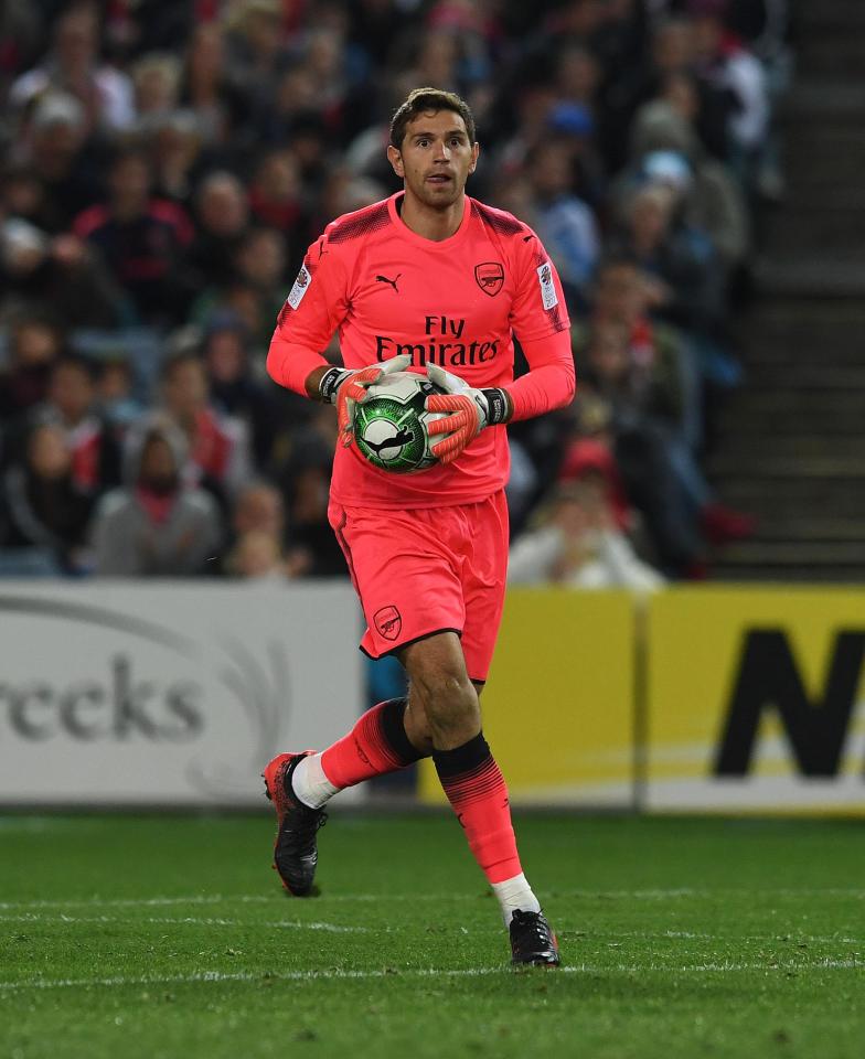  The goalkeeper in action during the match between Sydney FC and Arsenal