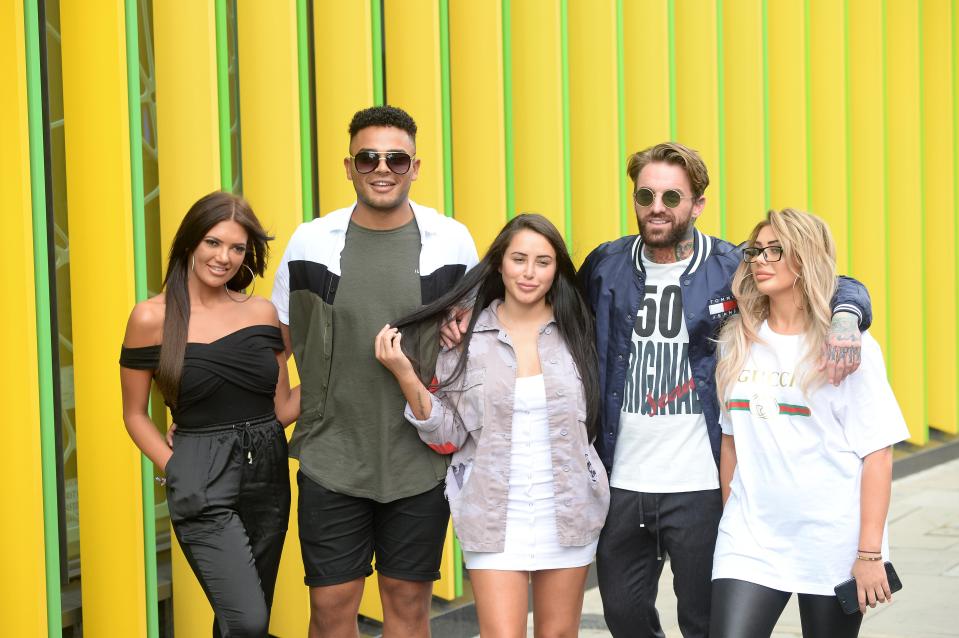  Marnie with her Geordie Shore castmates - including ex Aaron (second from right)