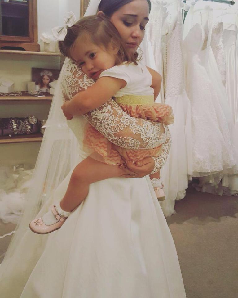  Jacqueline and daughter Ella on their wedding day