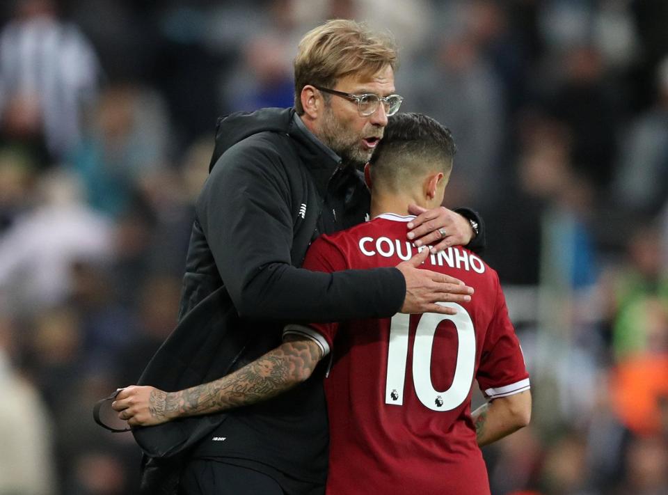  Jurgen Klopp has bid an emotional farewell to Philippe Coutinho