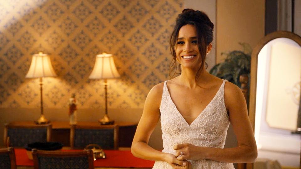  Meghan Markle pictured as her character as Rachel Zane in legal drama Suits