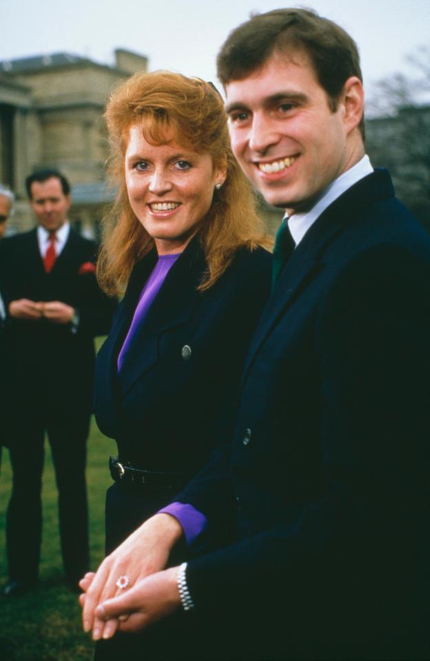  Prince Andrew and Sarah Ferguson after their 1986 engagement