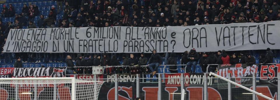  Milan fans have held a number of fierce protests due to the 18-year-old's reluctance to agree a contract extension