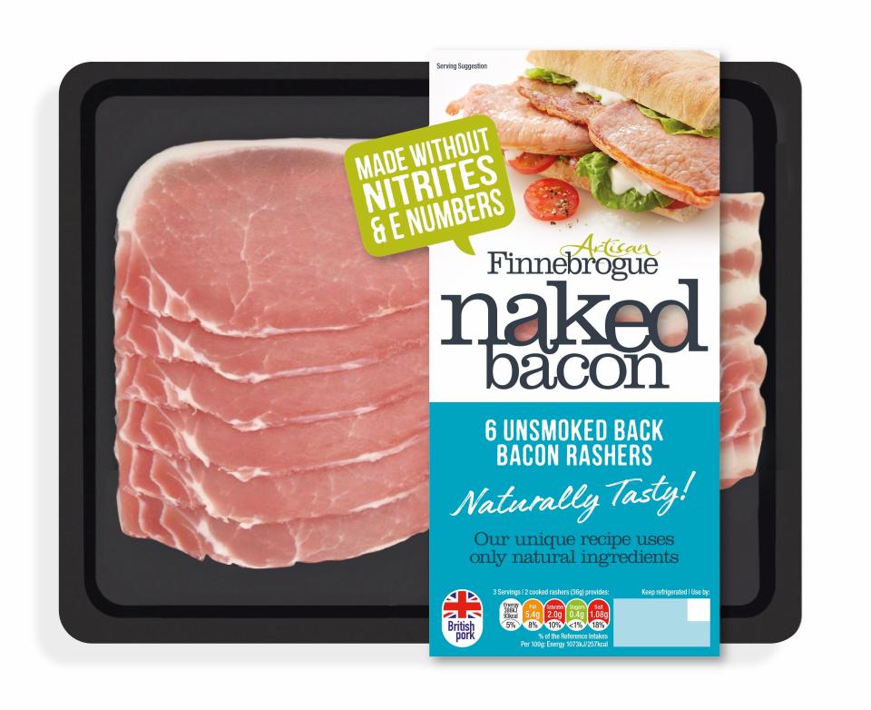  The new Naked Bacon does not use potentially-harmful nitrates during the curing process which has been linked to bowel cancel