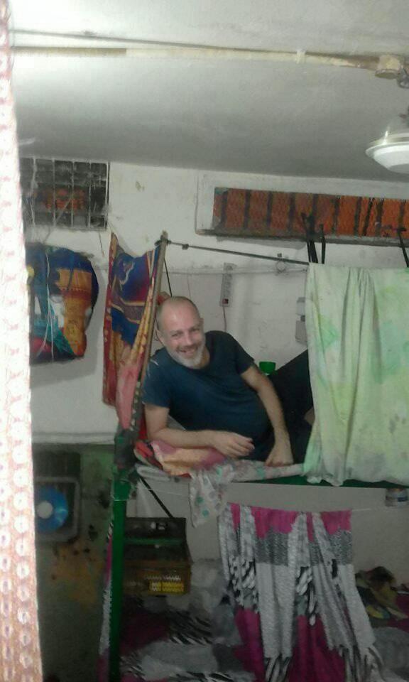  Pete Farmer, 45, pictured in his cell in Al Qanater jail