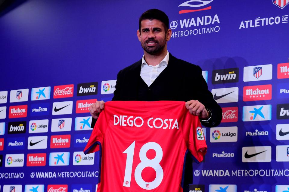  Costa was officially unveiled by Atletico on December 31