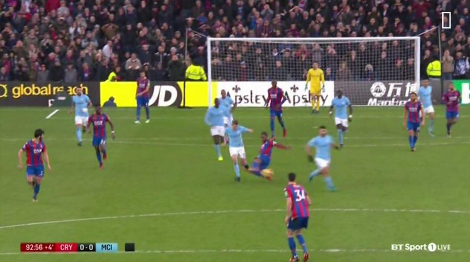  Kevin De Bruyne was taken out by a horror tackle by Jason Puncheon