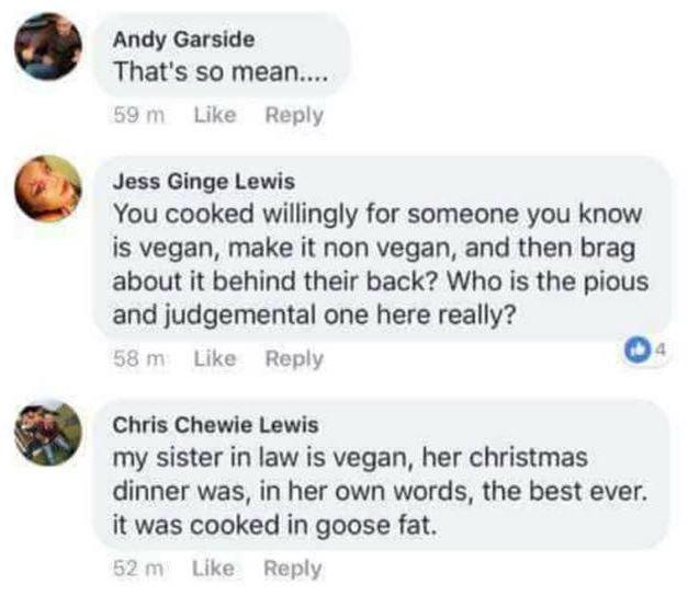  Vegans have taken to social media to announce their disgust over the chef's post