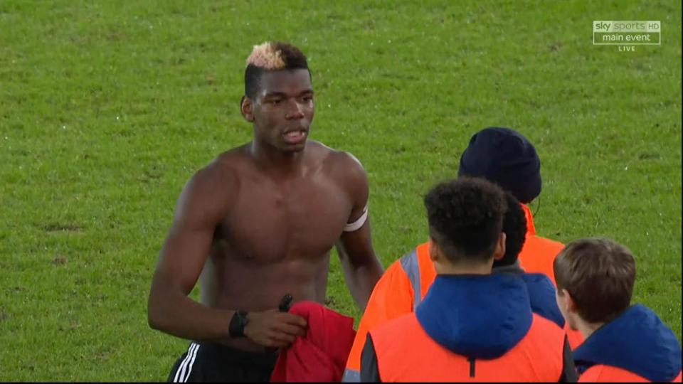  The French midfielder gave away his shirt as a gift to a young ball boy