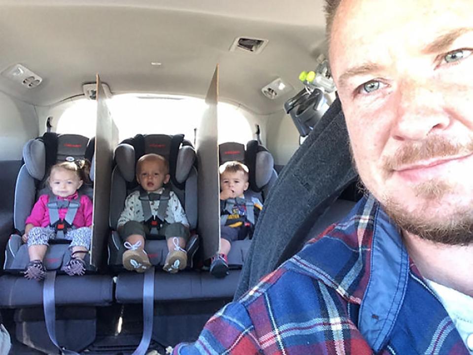  Three babies can cause a lot of noise in the car but not with this trick