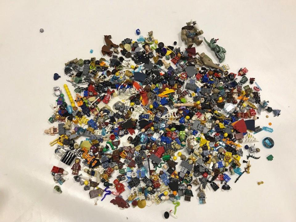  This bundle of Lego figure parts fetched £106 on eBay