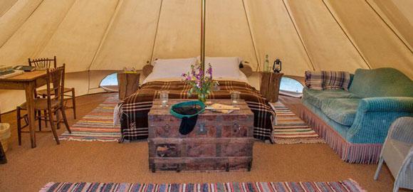  One of Knepp Wildland Safaris' bell tents