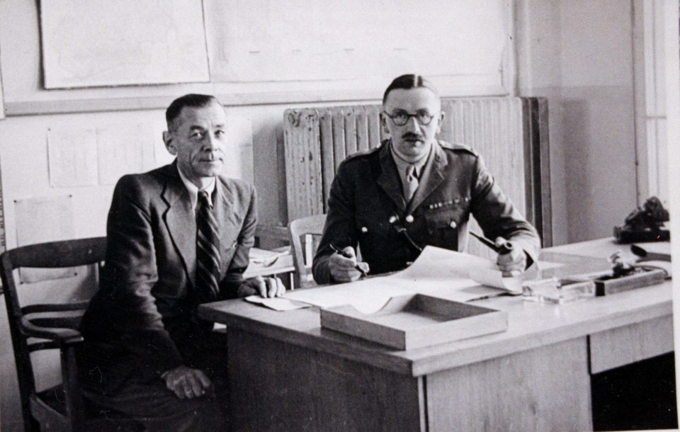  Major Ivan Hirst, pictured right, at the factory in Wolfsburg in 1946. The British officer helped to rescue and transform the company