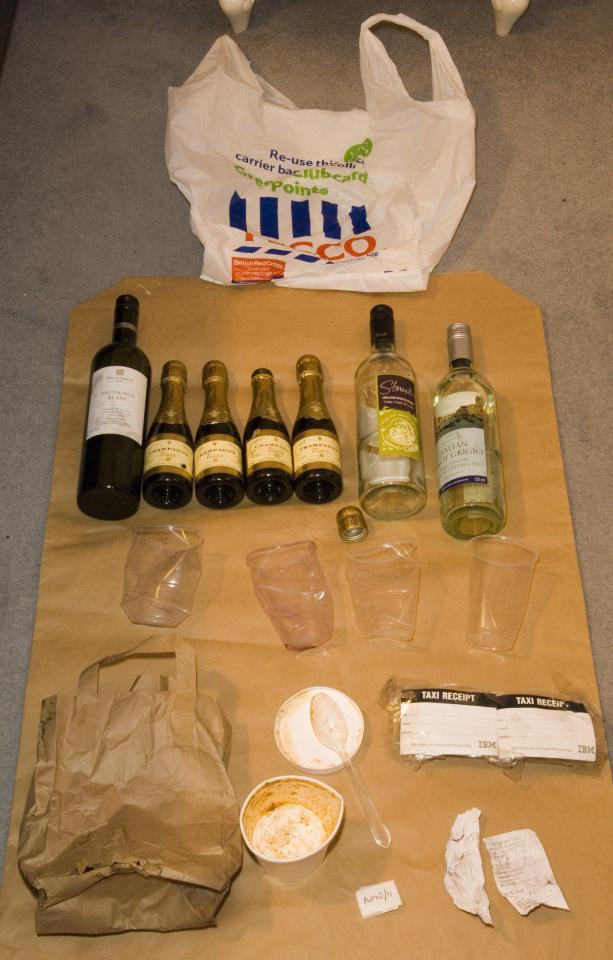  The 'rape kit' that included bubbly that would be spiked