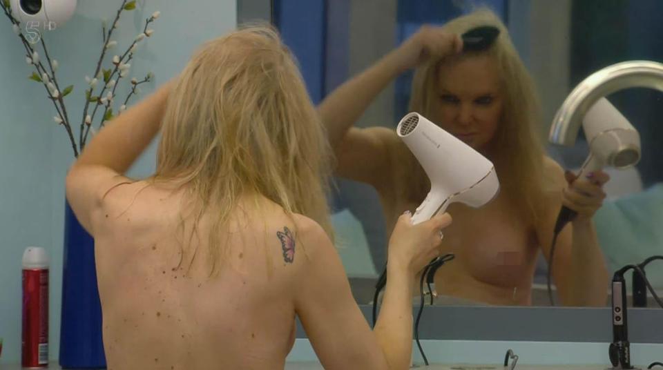  The newsreader was shown doing her hair while the other housemates were not shown undressed