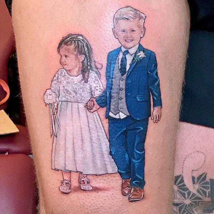  Dan unveiled a huge new tattoo in tribute to his two children last week