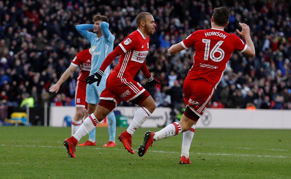  Martin Braithwaite doubled the advantage for Boro and sealed the 2-0 victory