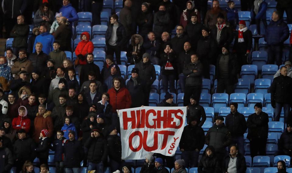  There were angry scenes in the stands as Stoke fans made their feelings clear