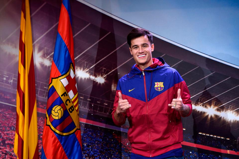  Philippe Coutinho dons the Barcelona colours after sealing a £145million switch from Liverpool