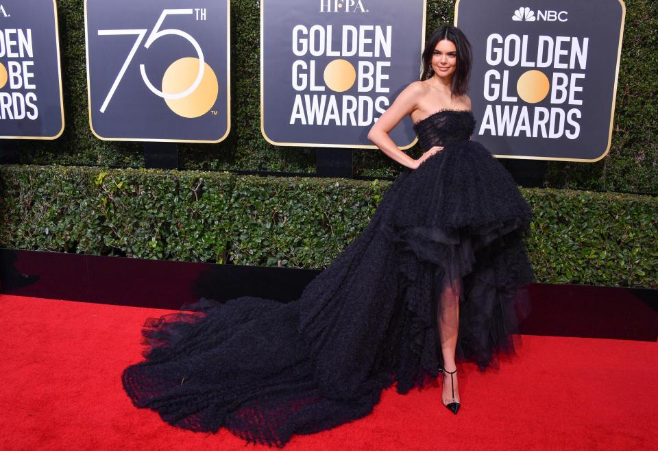  Kendall stunned in a black gown at the event