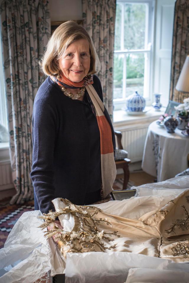  Lady Anne Glenconner with her Maid of Honour gown