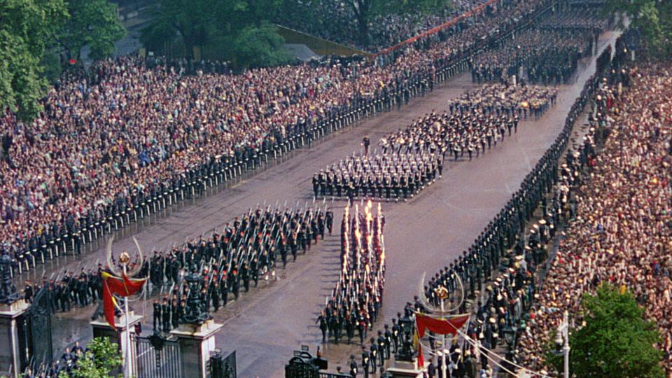  Soldiers marching through London after the Coronation