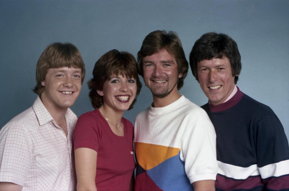  Keith Chegwin, pictured far left, rose to fame hosting Multi-Coloured Swap Shop with Noel Edmonds, pictured middle-right, which placed fifth on the list