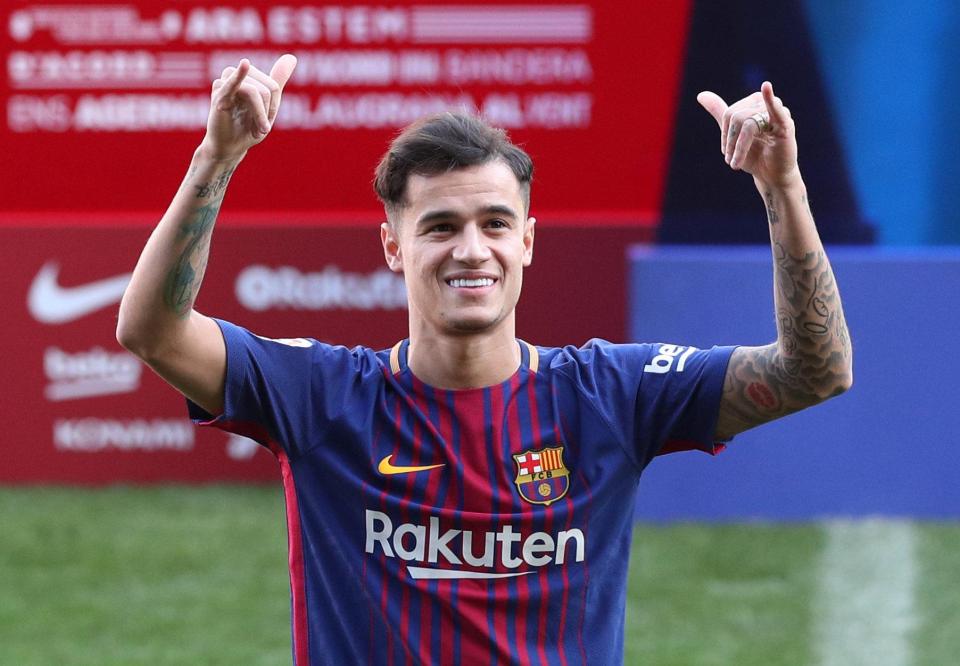  Barcelona's new £145m signing Coutinho has tattoos covering his arms