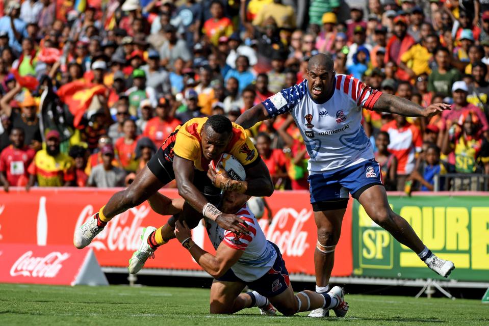  Kato Ottio in action for Papua New Guinea in the Rugby League World Cup