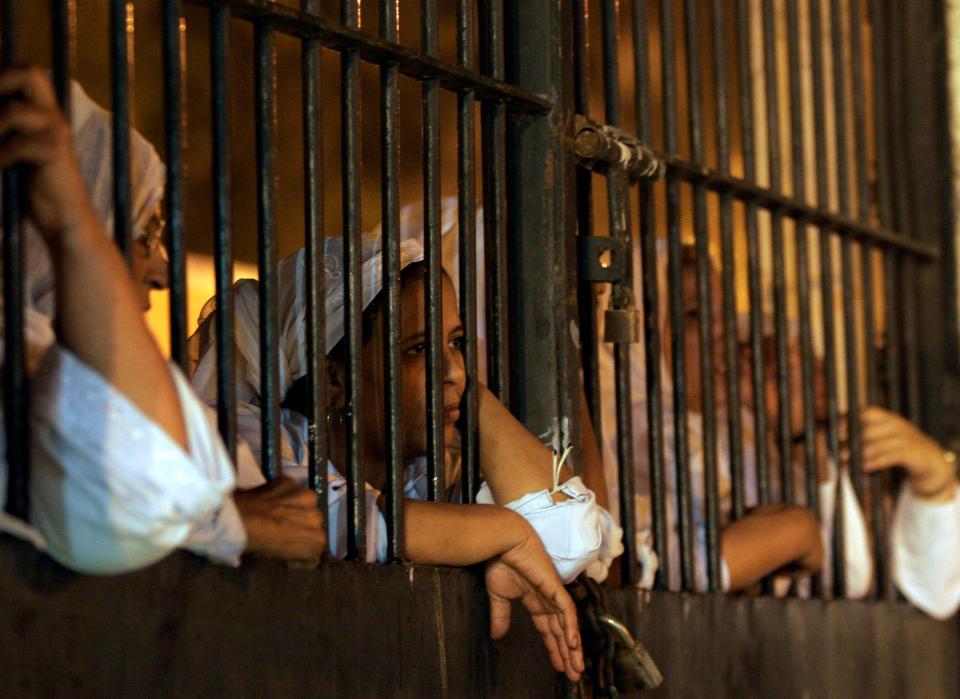  Inmates look out from Al-Qanater Prison in Cairo. File picture