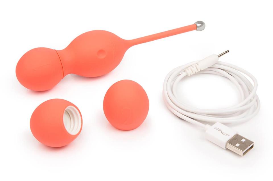 The vibrator comes with three different weights - 10g, 30g and 45g - to help strengthen the pelvic muscles