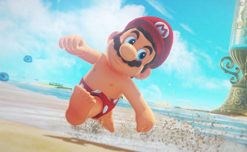  Gamers are battling to beat the world-record for the time it takes to see a shirtless Mario in the new Nintendo game