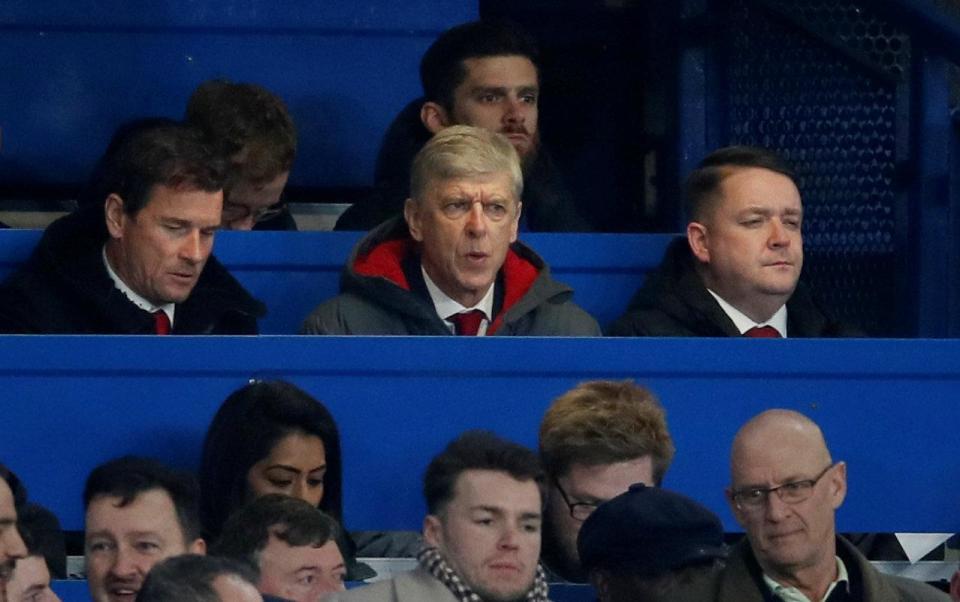  Arsene Wenger watched the game from the press box