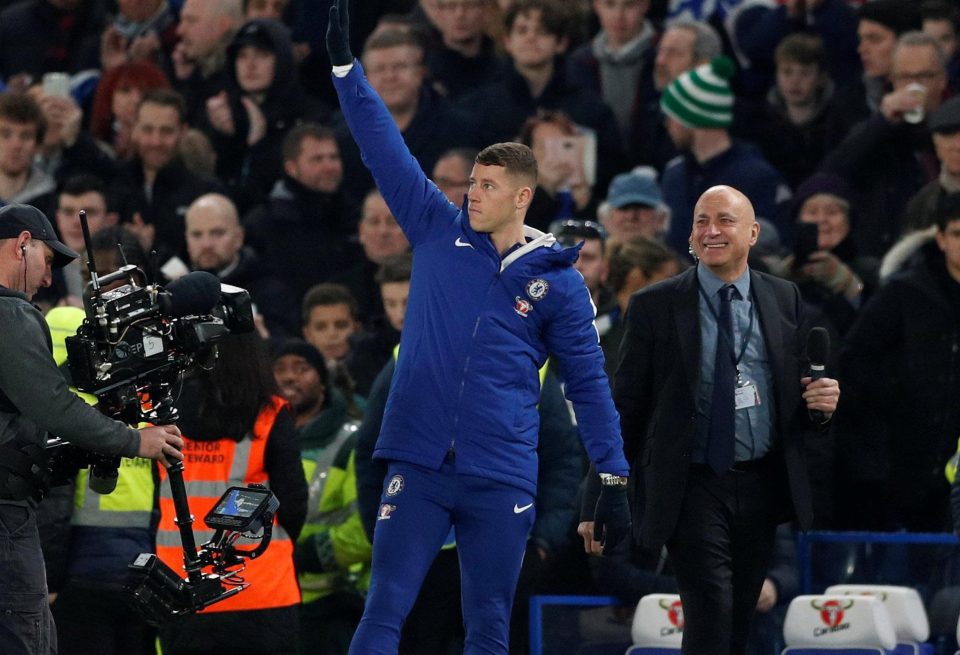  Barkley was introduced to Blues fans at half-time of the Carabao Cup draw with Arsenal