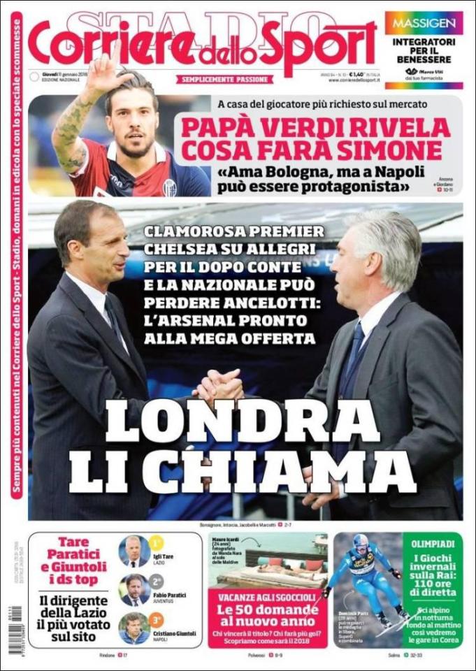  Corriere dello Sport are reporting that 'London is calling' for Allegri