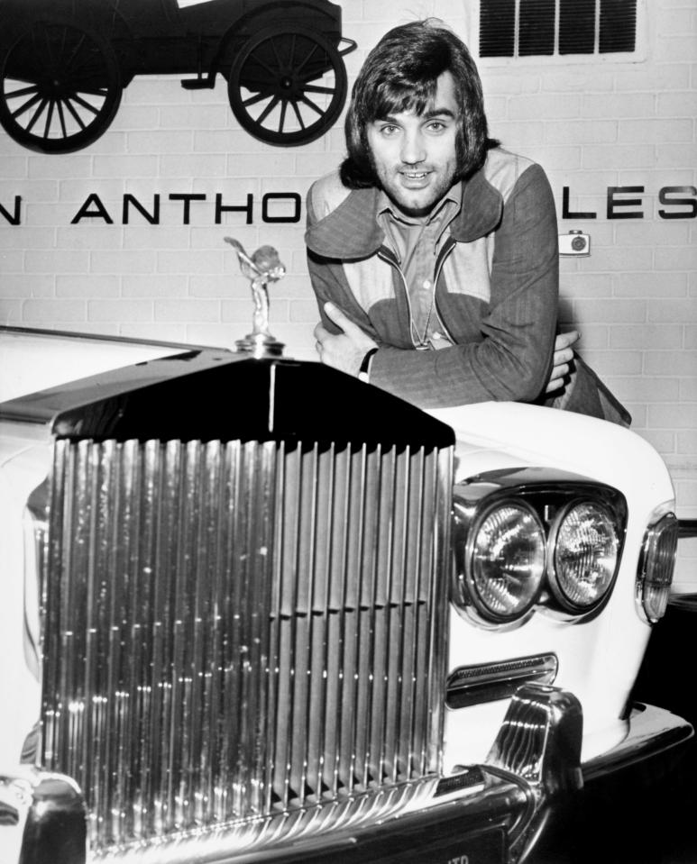  George Best with his Rolls-Royce Silver Shadow in 1972