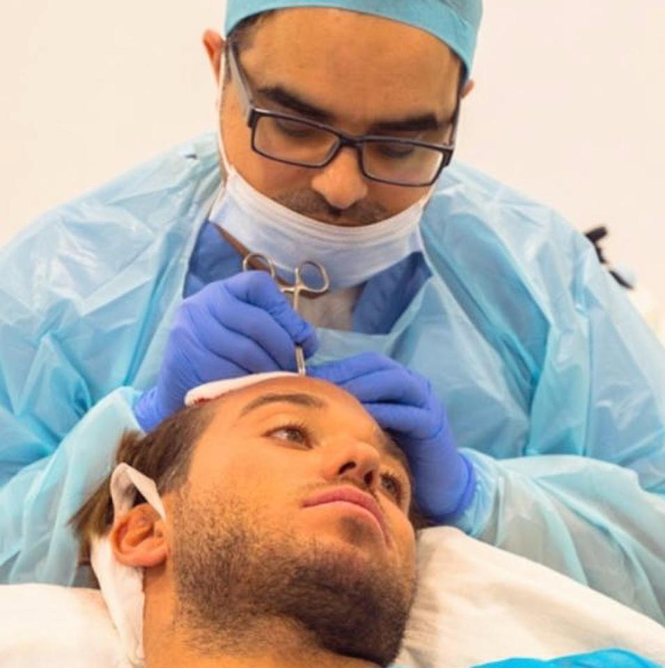  James looked relaxed as he had the procedure