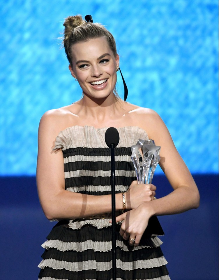 Wolf Of Wall Street star Margot Robbie couldn’t hide her delight as she collected her accolade