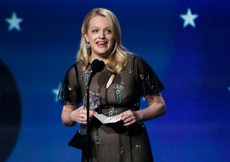 Elisabeth Moss was overcome when she was honoured for her part in The Handmaid’s Tale