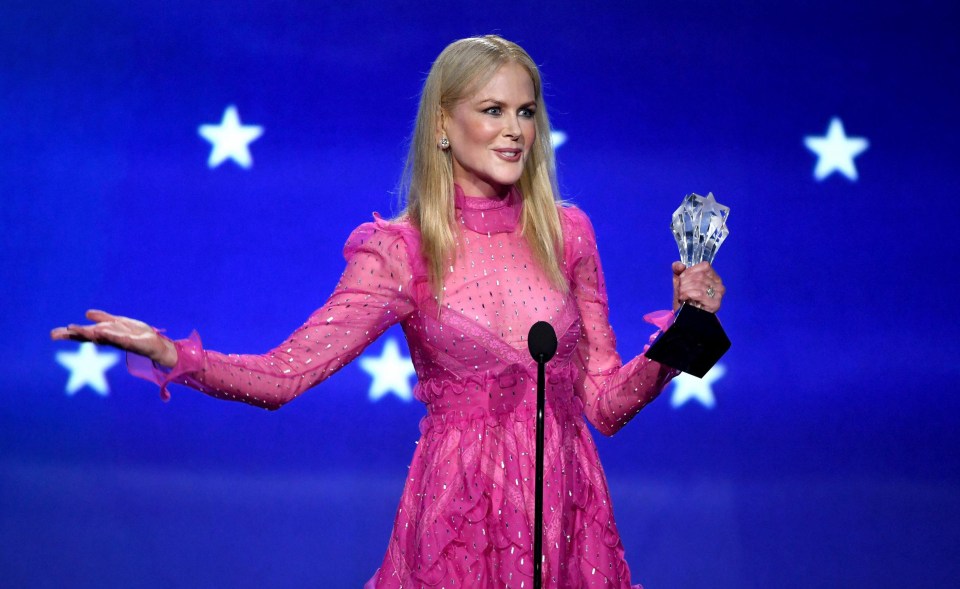 Nicole Kidman bagged the Best Actress gong for her role in the hugely successful show Big Little Lies